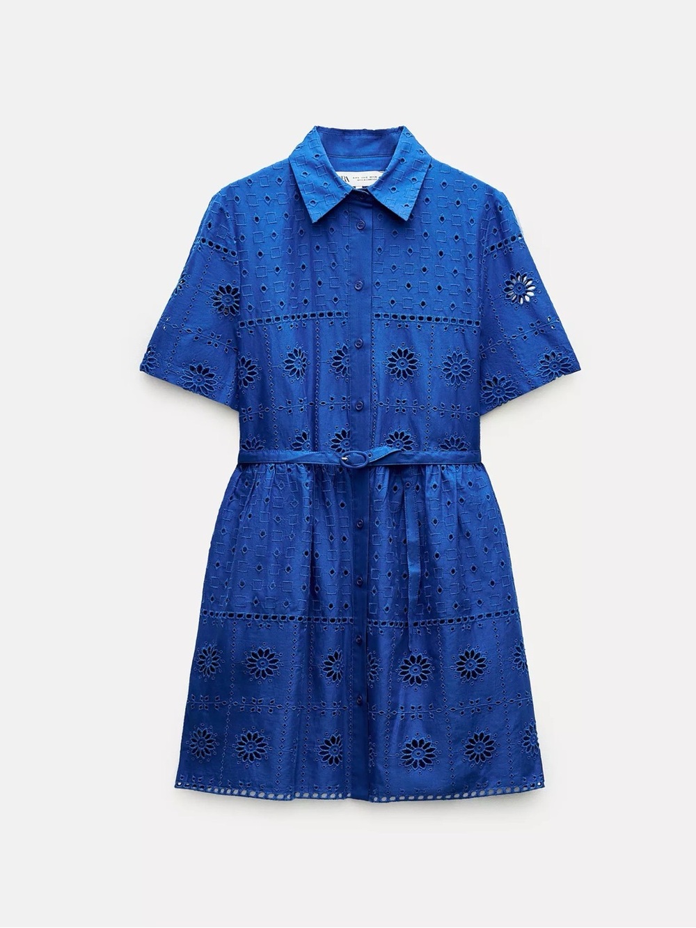 Zara Eyelet Mini Shirt Dress